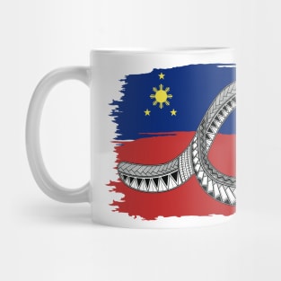 Philippine Flag Tribal line Art / Baybayin word TA Mug